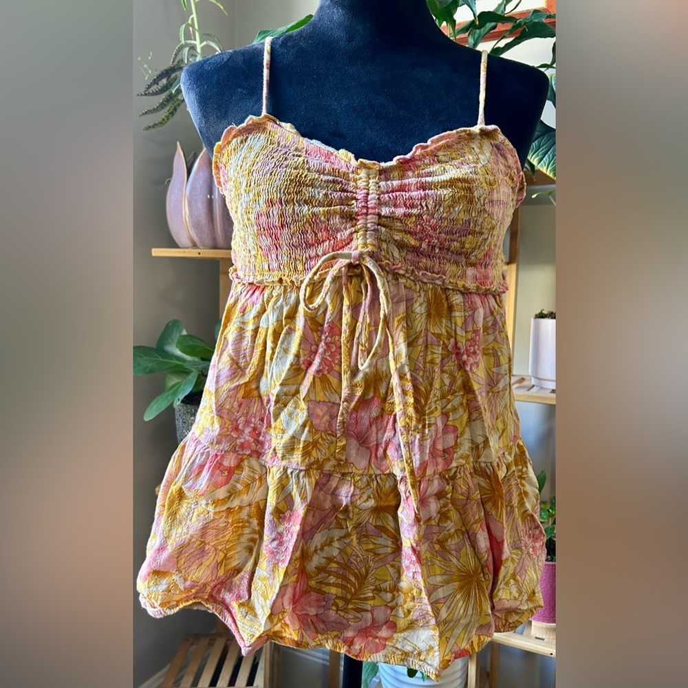 American Eagle Floral Spaghetti Strap Top
